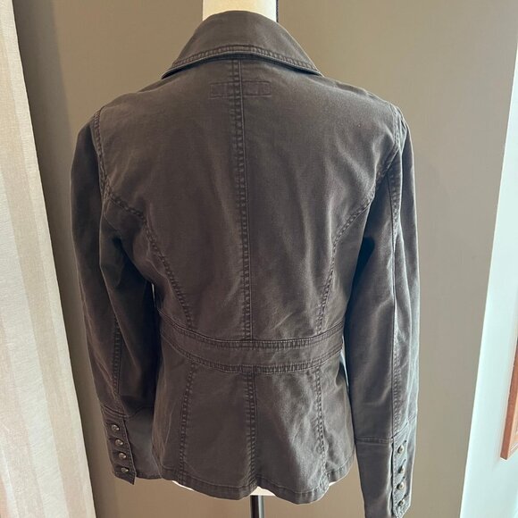 Calvin Klein Stretch Denim Vintage Washed Jacket with Cute Gold Buttons, Size M - Picture 3 of 8